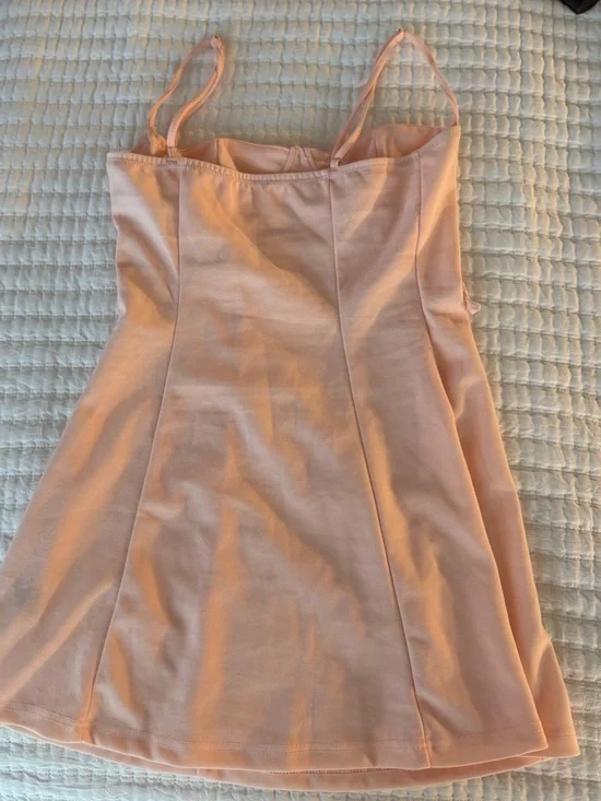 Women's Pink Floral Appliqué Mini Dress - Picture 3 of 3